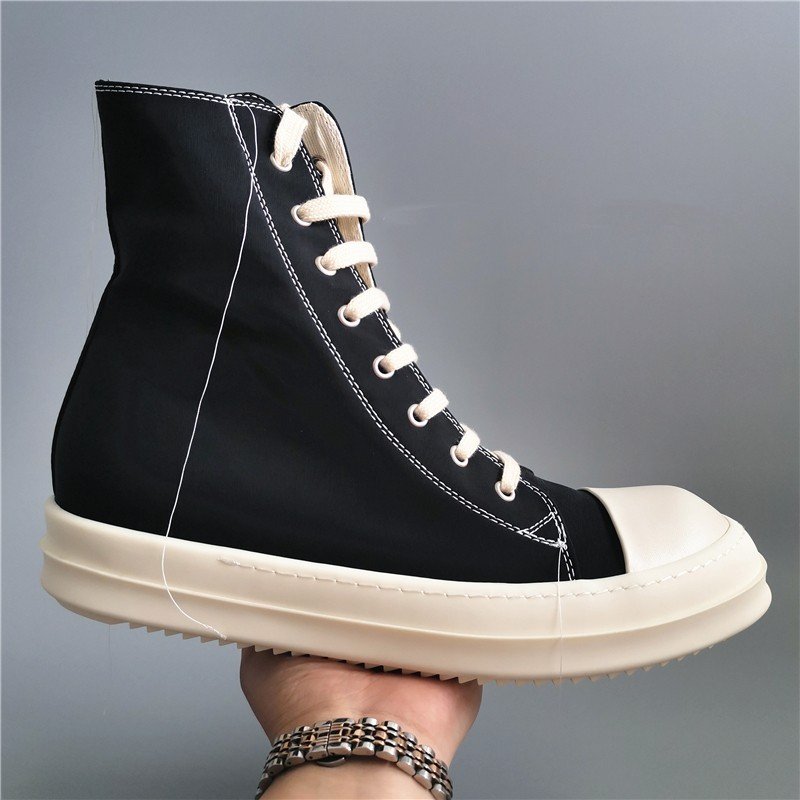 19SS High Top Shoes Secondary Line High Top Canvas Five Mangs Star Satin Old Wax Cloth Silver Pleated TPU Thick Sole – Bild 9