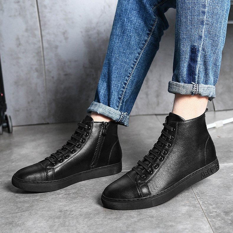 Men's Plus Size High Top Black Sneakers – Bild 4