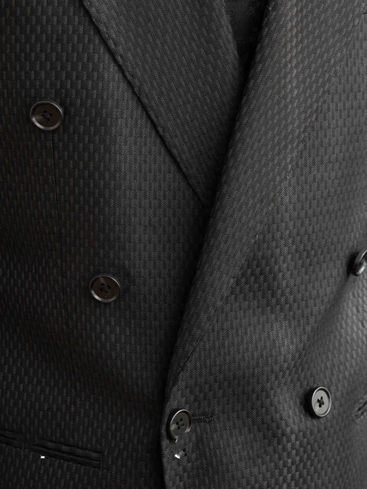 Texture Black Plaid Suit Commute Leisure – Bild 3