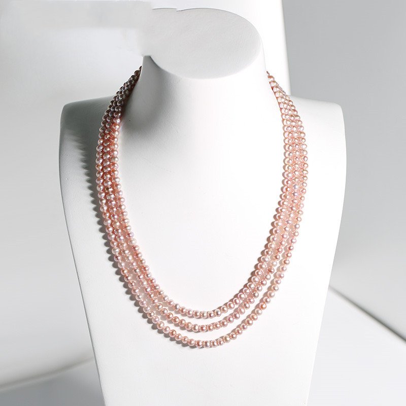 Freshwater Pearl Necklace Three Layer Design – Bild 2