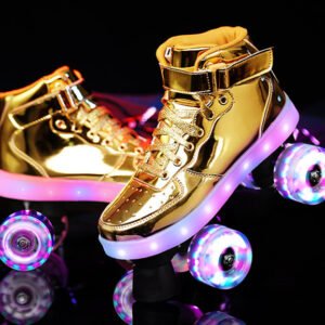 led rechargeable double row roller skates