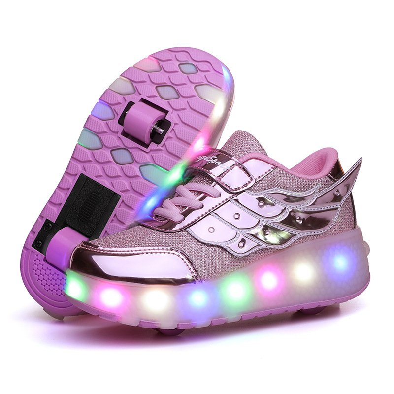 Children's Walking Shoes Teenage roller skates double wheel charging lamp skates flying roller skates sports wheels shoes – Bild 5