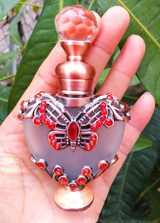 Heart-shaped Middle East Perfume Bottle with Colored Stones Single Bottle – Bild 4