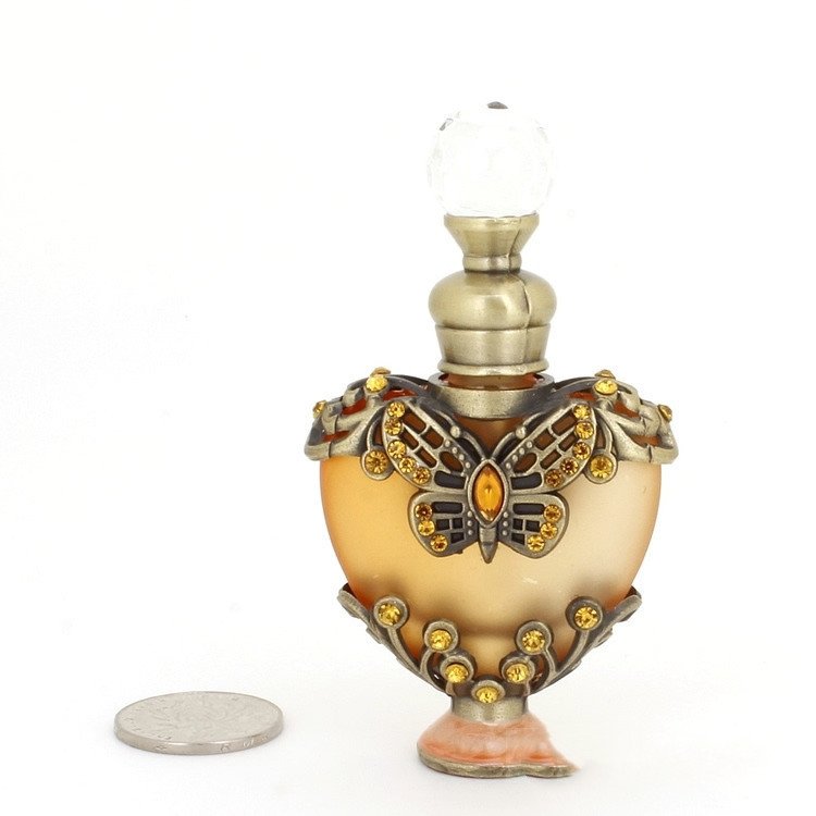 Heart-shaped Middle East Perfume Bottle with Colored Stones Single Bottle – Bild 3
