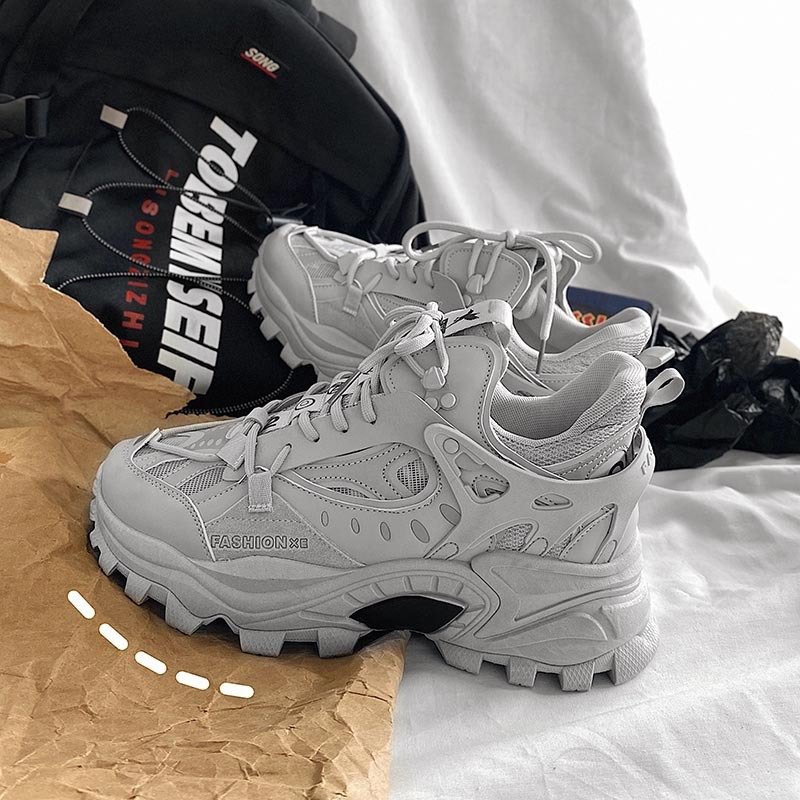 Round Head Net Top Daddy Shoes Thick Soled Casual Shoe Man – Bild 3