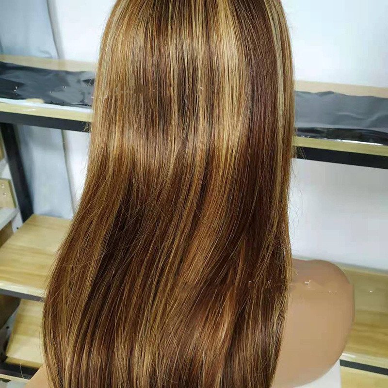 Piano Color P4.27 Brazilian Real Hair Wig Lace Wig 4X4 Straight Lace Front Wig – Bild 4