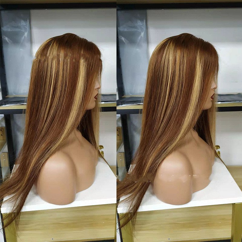 Piano Color P4.27 Brazilian Real Hair Wig Lace Wig 4X4 Straight Lace Front Wig – Bild 2