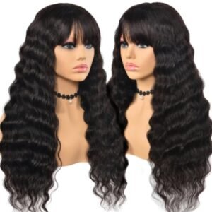 Real Human Hair Loose Wave Wig Woven Headgear