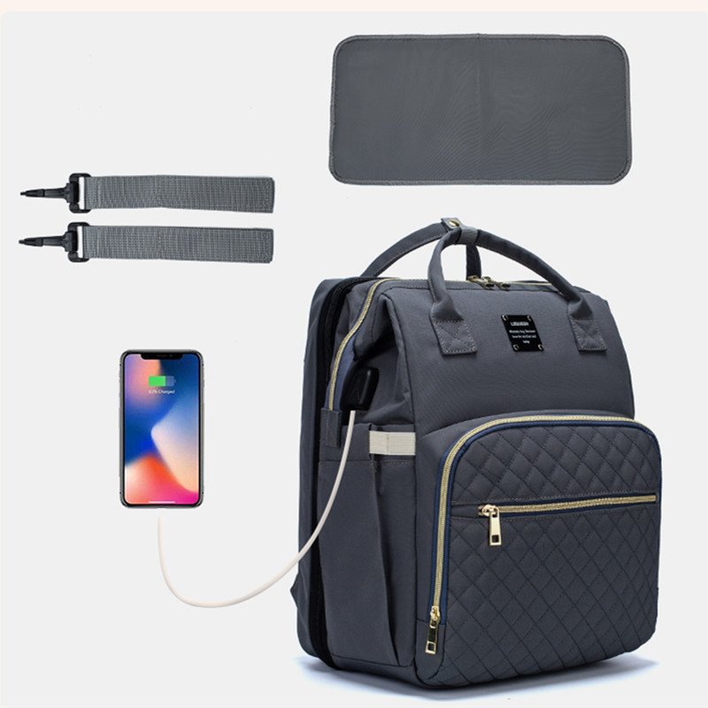 Lequeen New Sunshade Portable Portable Folding Baby Bed Mummy Bag Multifunctional Backpack Mother And Baby Bag – Bild 3