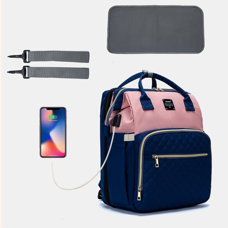 Lequeen New Sunshade Portable Portable Folding Baby Bed Mummy Bag Multifunctional Backpack Mother And Baby Bag – Bild 5