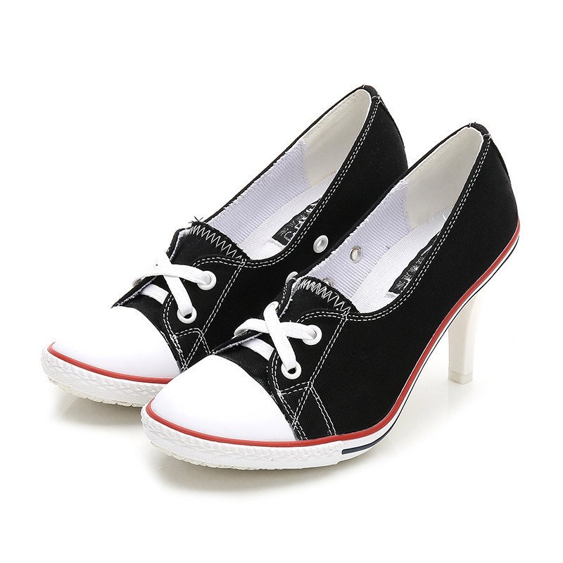 New Korean Style Single Shoes Women Fashion Casual Canvas Shoes Women's Shoes High Heels – Bild 3