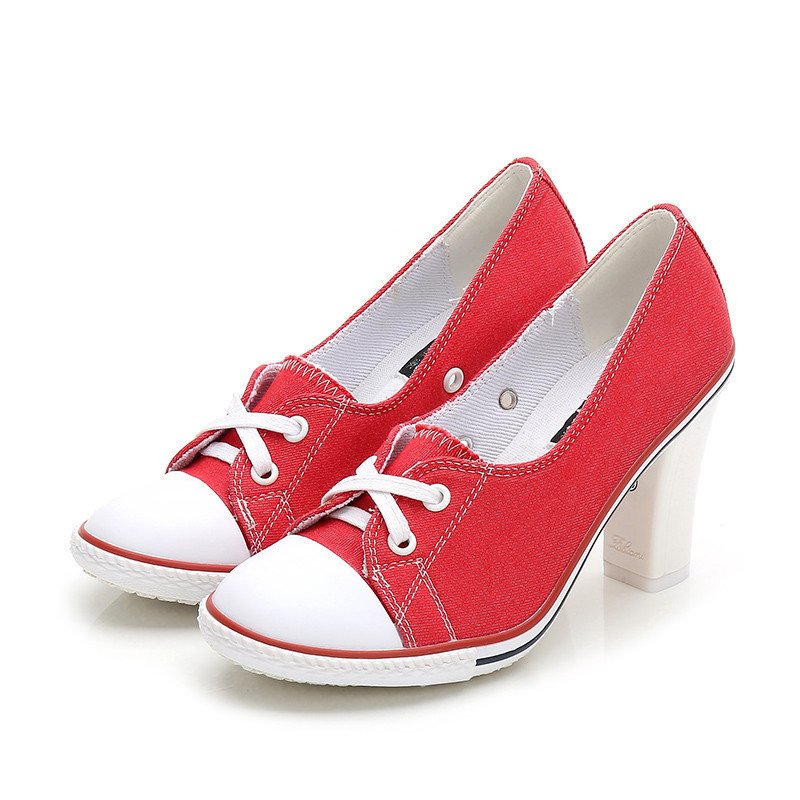 New Korean Style Single Shoes Women Fashion Casual Canvas Shoes Women's Shoes High Heels – Bild 7