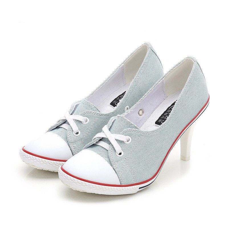 New Korean Style Single Shoes Women Fashion Casual Canvas Shoes Women's Shoes High Heels – Bild 5