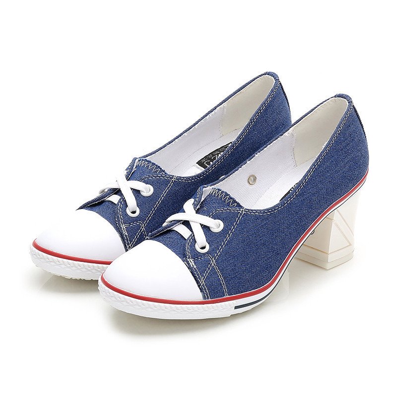 New Korean Style Single Shoes Women Fashion Casual Canvas Shoes Women's Shoes High Heels – Bild 9
