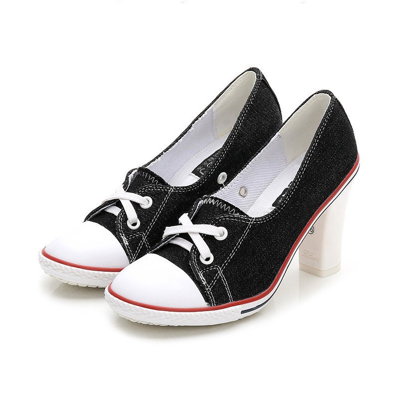 New Korean Style Single Shoes Women Fashion Casual Canvas Shoes Women's Shoes High Heels – Bild 8