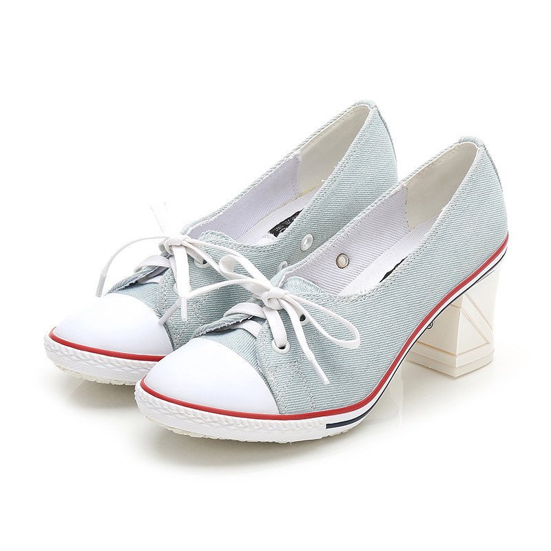 New Korean Style Single Shoes Women Fashion Casual Canvas Shoes Women's Shoes High Heels – Bild 10