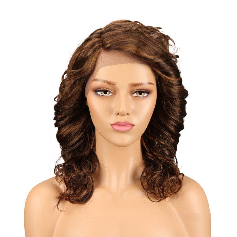 Real Hair Headgear Women Hair Stitch Lace Wig Long Curly Hair – Bild 2
