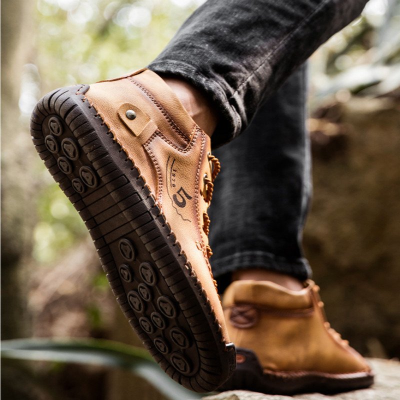 Hand-sewn Men's Oversize Outdoor Boots Leather Shoes – Bild 2