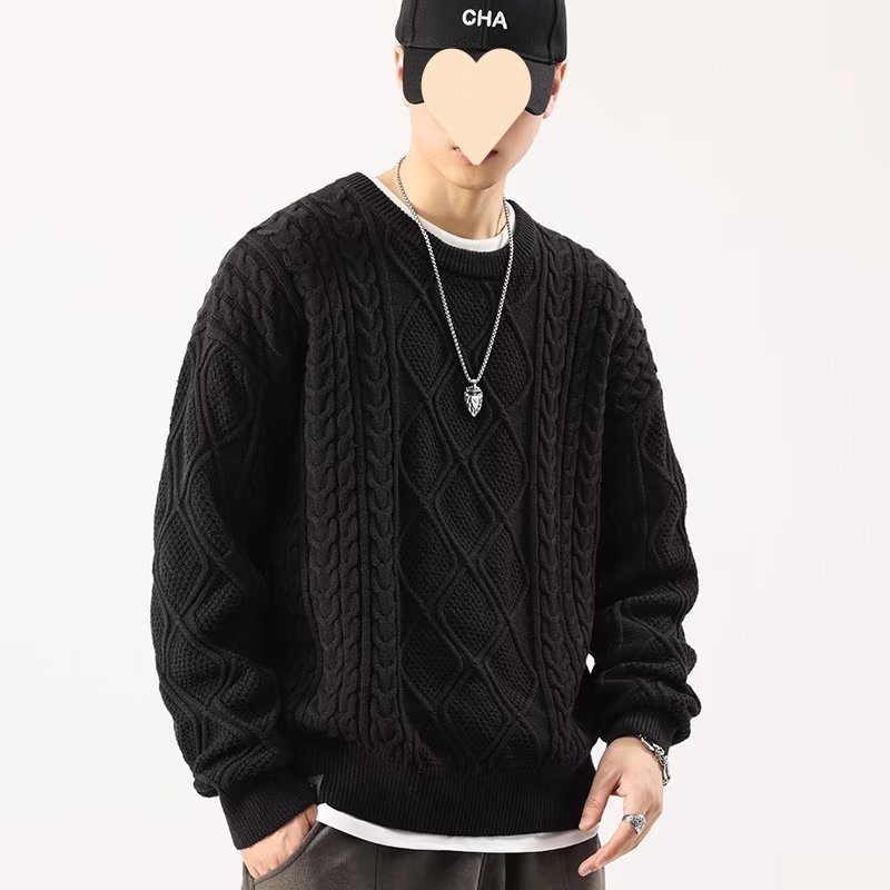 Round Neck Sweater Men's Loose Sweater – Bild 9
