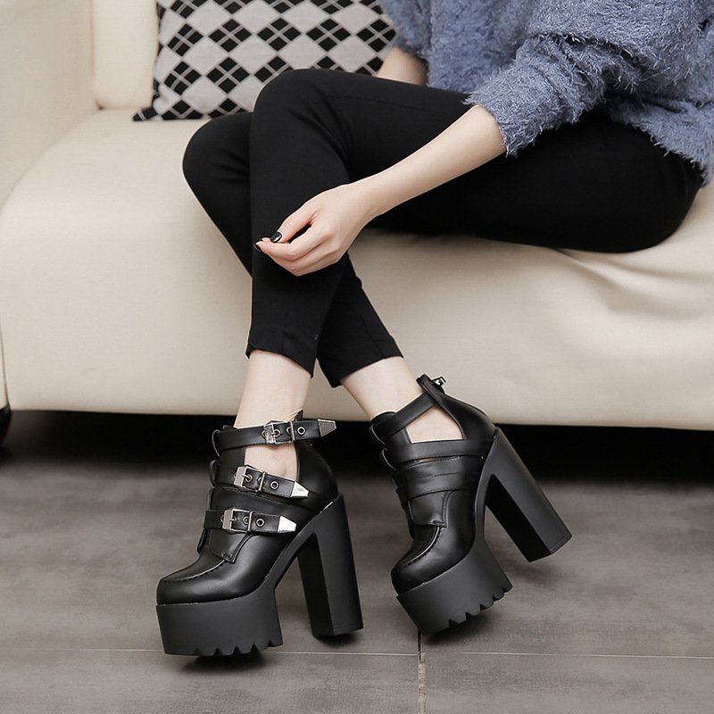 Spring Chunky Heel High Boots Shoes – Bild 9