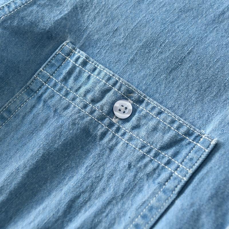 Summer Cotton Denim Shirt Coat For Men – Bild 10