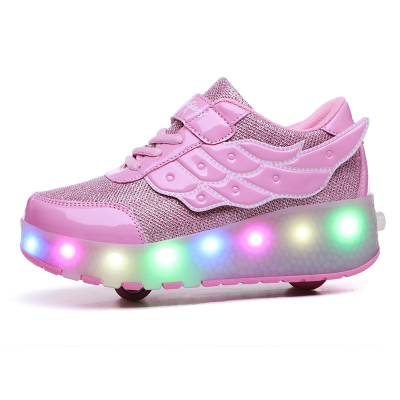 Children's Walking Shoes Teenage roller skates double wheel charging lamp skates flying roller skates sports wheels shoes – Bild 4
