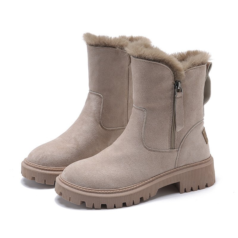 Women's Cotton-padded Shoes Winter New Fur Snow Boots Fleece-lined Casual Martin Boots – Bild 7