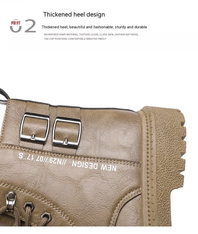 High-top Shoes All-match British Work Shoes Winter Thick Bottom Hiking Boots – Bild 8