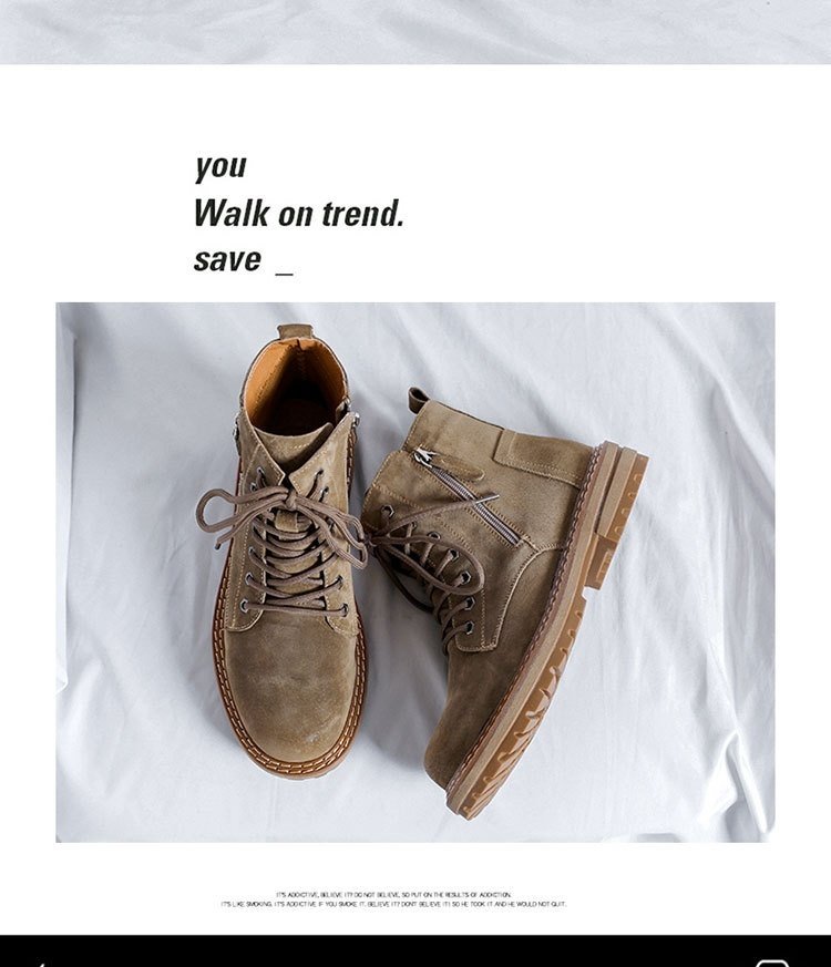 Side Zipper Seven-hole Super Popular Ins High Street Fashionable Handsome Ankle Boots – Bild 8