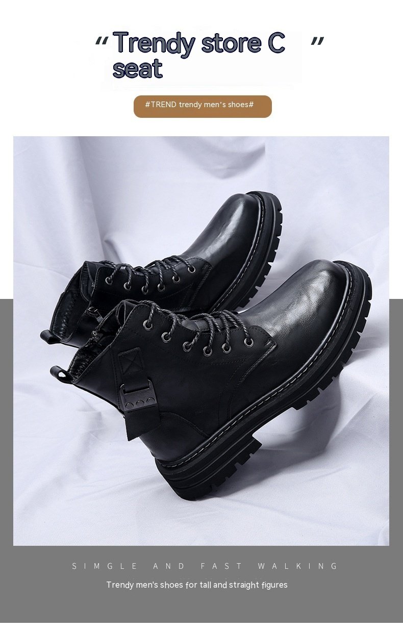 Autumn And Winter Cowhide Casual Men's Boots Thick Bottom Round Toe Warm – Bild 8