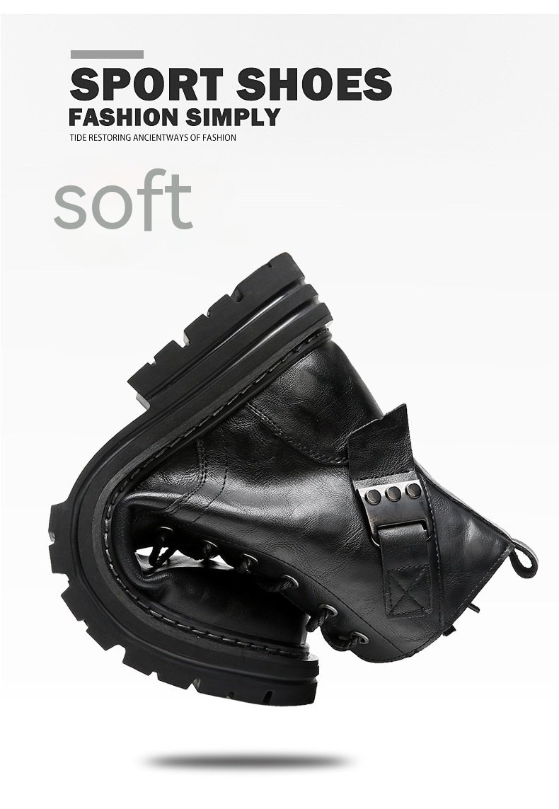 Autumn And Winter Cowhide Casual Men's Boots Thick Bottom Round Toe Warm – Bild 9