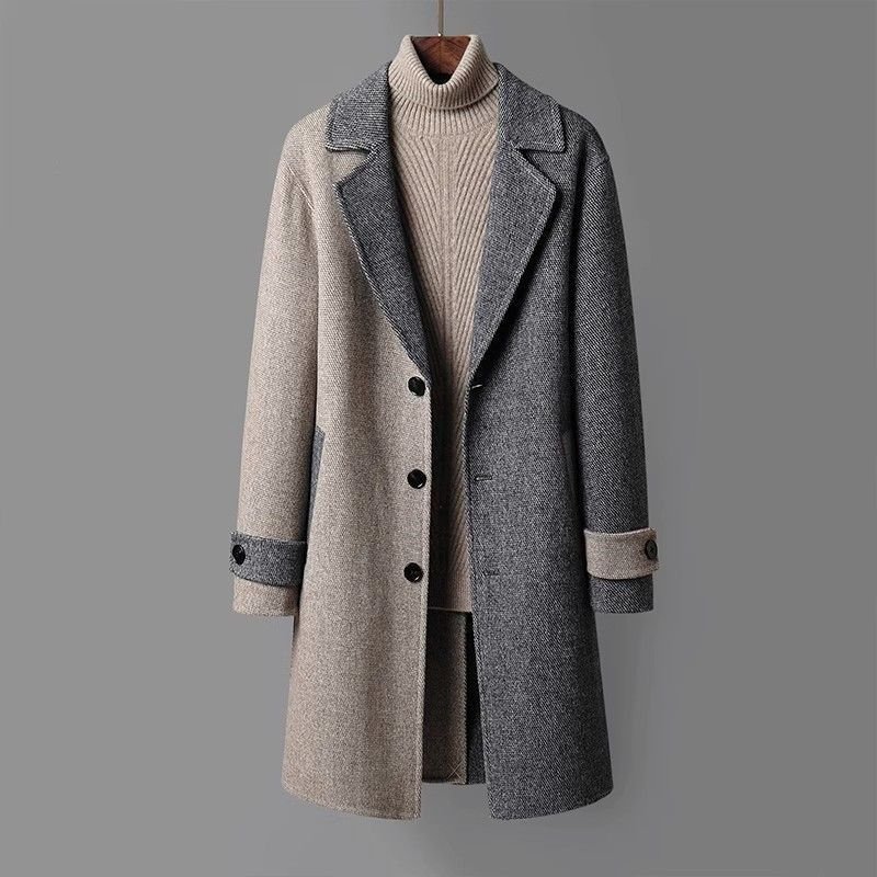 Men's Mid-length Woolen Coat Korean Style Loose – Bild 8