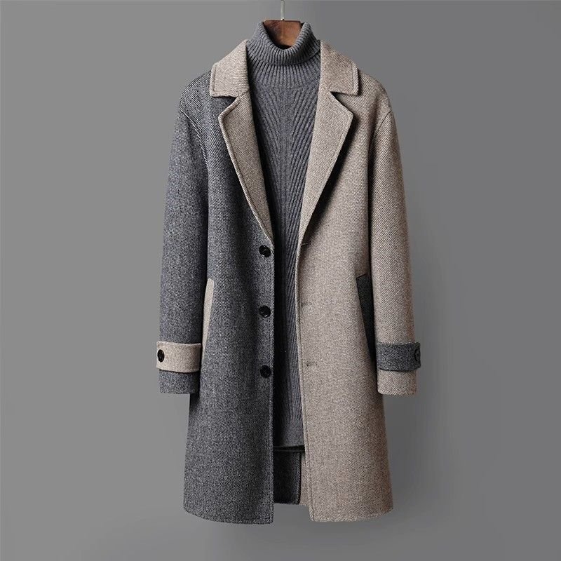 Men's Mid-length Woolen Coat Korean Style Loose – Bild 10