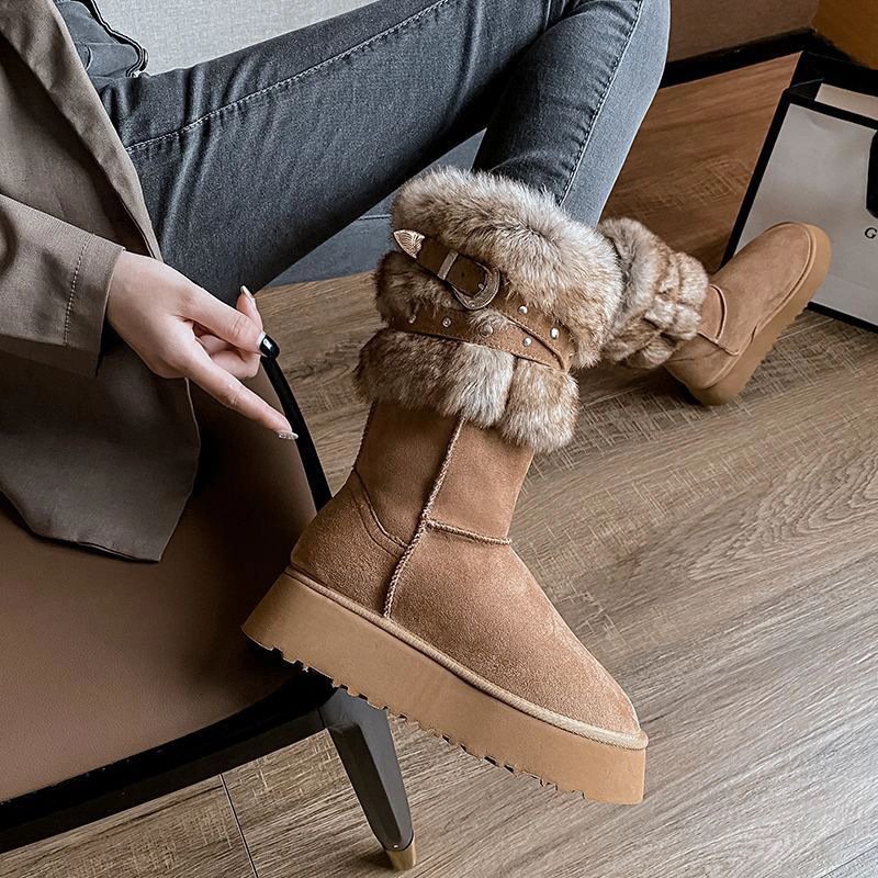 Northeast Snow Winter Fleece-lined Platform Cotton-padded Boots – Bild 7