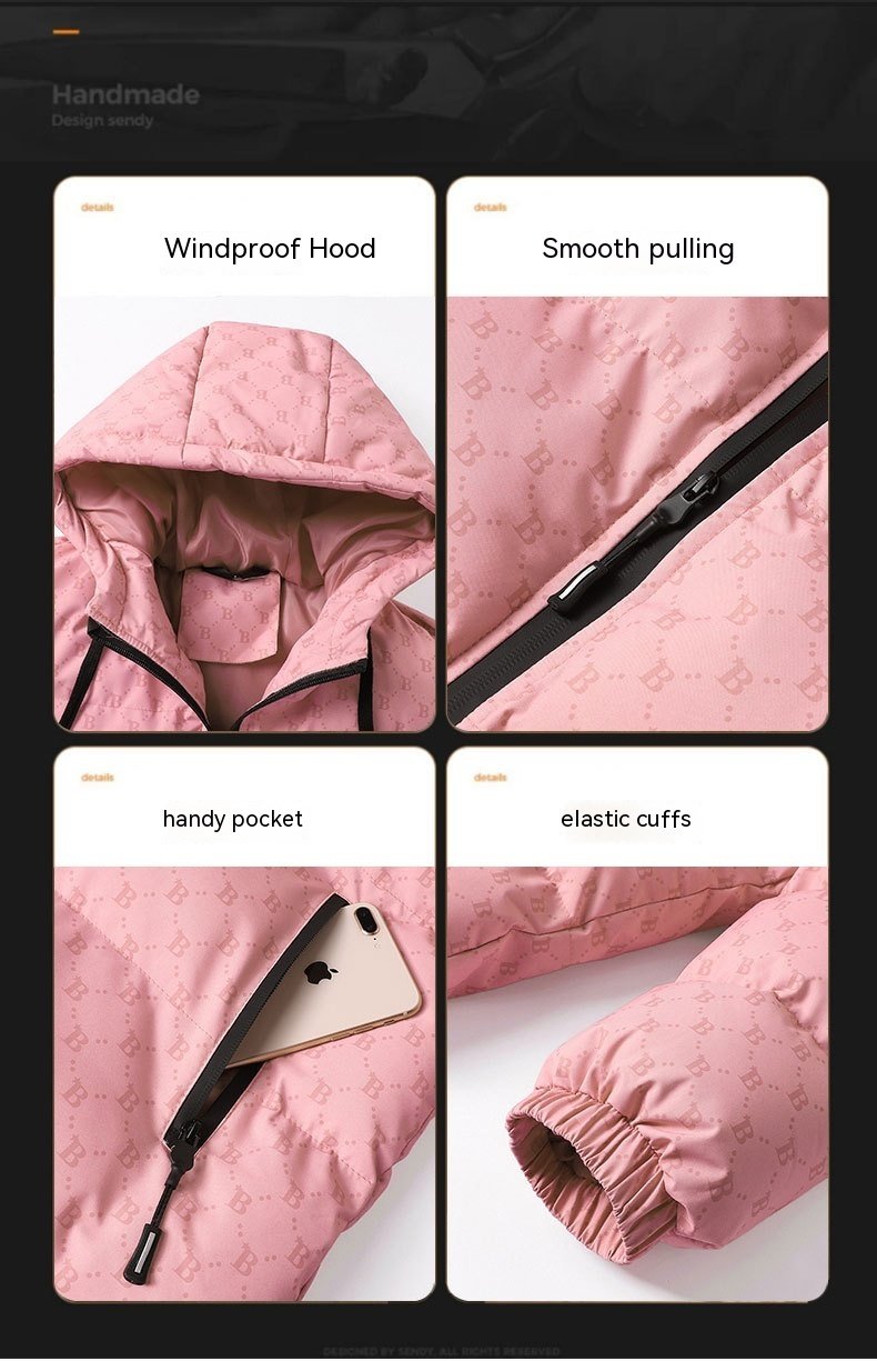 Autumn And Winter Casual Printing Popular Padded Hooded Cotton Coat Men – Bild 8