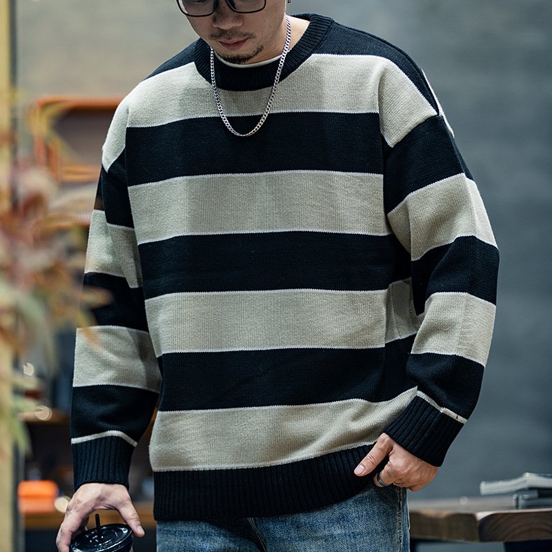 Men's Loose Fashion Brand American Crew Neck Casual Sweater Men's – Bild 9