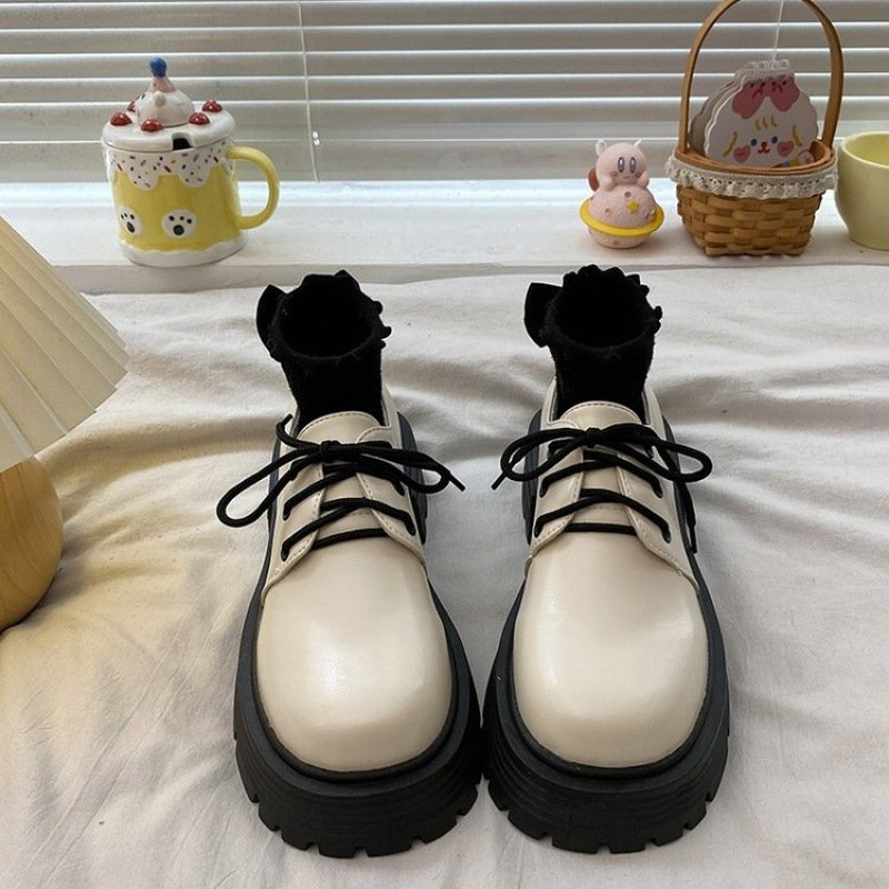 Women's Thick Bottom Increased By Genuine Leather Shoes – Bild 4