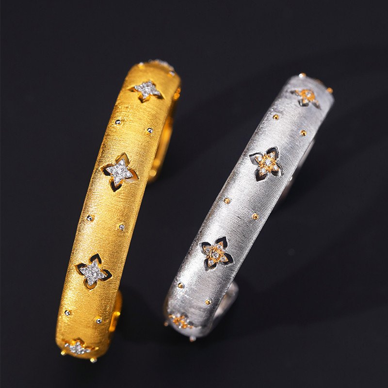 European And American Retro Brushed Bracelet S925 Silver – Bild 2