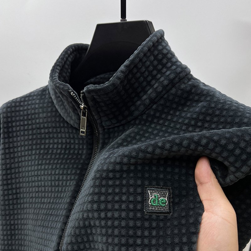 Polar Fleece Half Zipper Velvet Padded Thickened Sweater Men – Bild 4