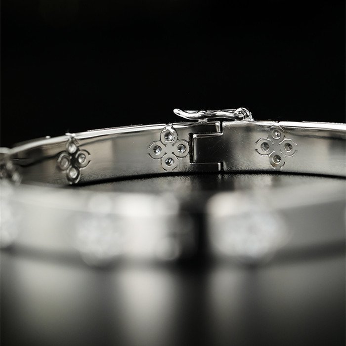 Women's Vintage Clover S925 Silver Gold Plated Bracelet – Bild 6