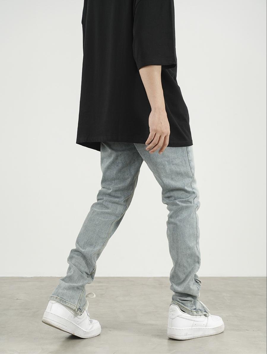 Men And Women High Street Scimitar Zipper Split Slim Jeans – Bild 7