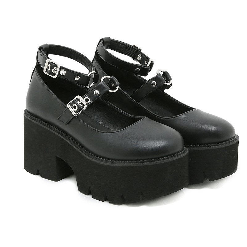 Buckle British Style Retro Platform Shoes – Bild 5