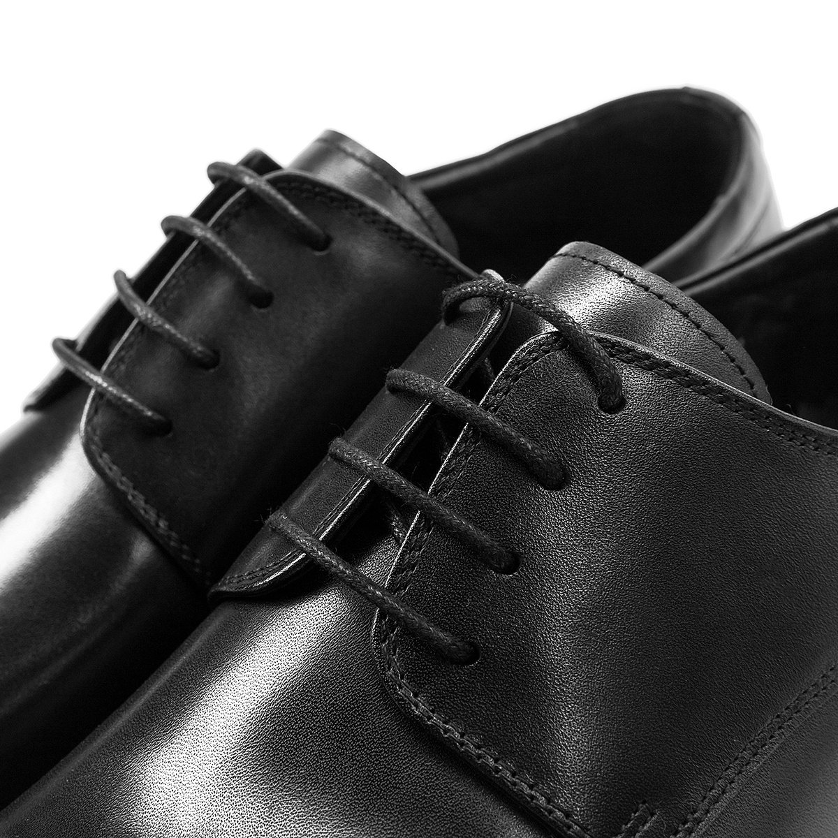 Three-joint Leather Shoes, Round Toe Lace-up Leather, British Business Dress Shoes – Bild 3