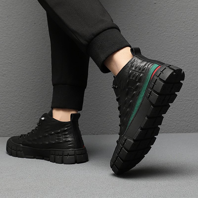 Fashionable Warm High-top Leather Shoes For Men – Bild 2