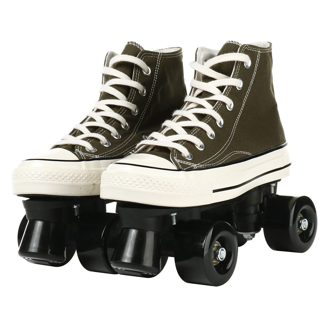 Canvas Black White Double Row Skates Adult Flash Roller Skating Rink Roller Skates – Bild 7