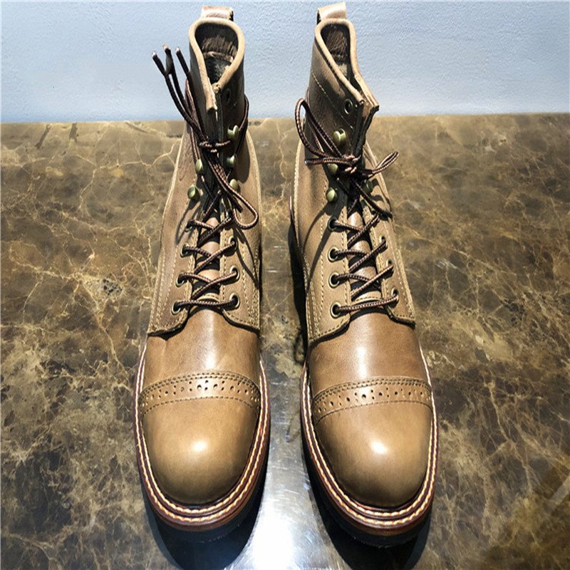 High-top Boots Leather All-match Mid-top Men's Shoes Trend – Bild 8
