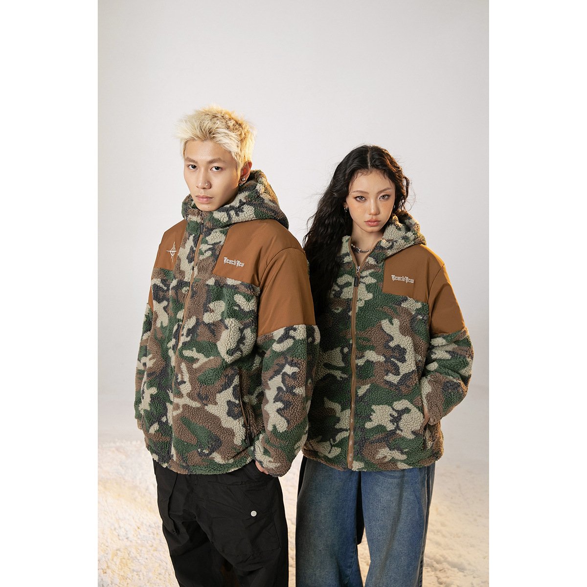 Men's Retro Camouflage Hooded Cotton Coat – Bild 8