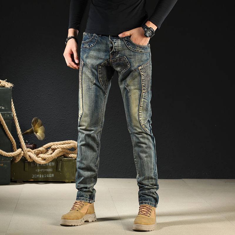 Men's Fashion Japanese Style Retro Nostalgic Motorcycle Jeans – Bild 7