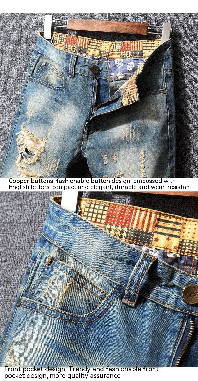 Hong Kong Style Ripped Jeans American Casual Loose – Bild 8