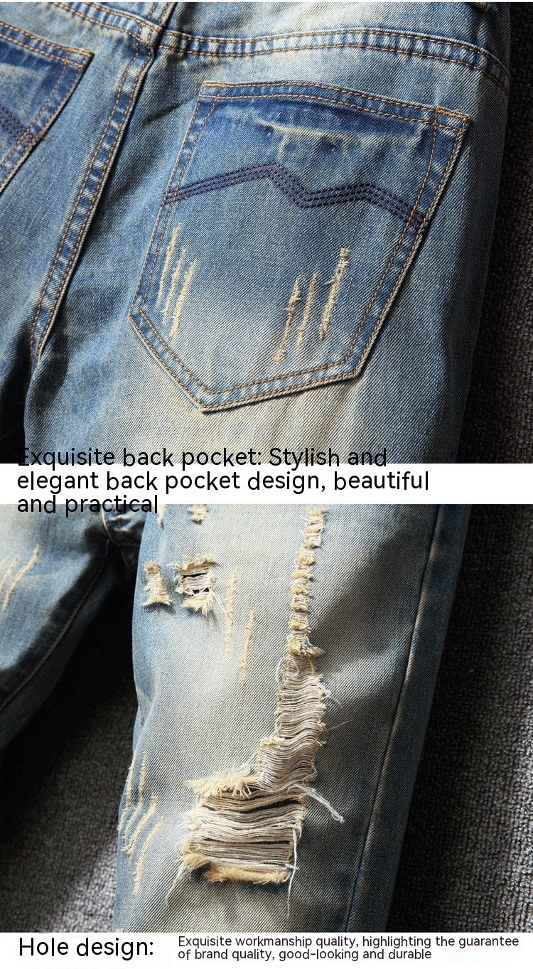 Hong Kong Style Ripped Jeans American Casual Loose – Bild 9